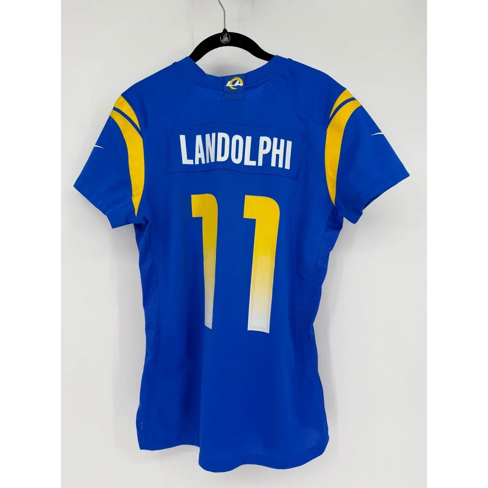 Nike Los Angeles Rams NFL On Field Jersey Blue Yellow Landolphi 11 Womens Medium